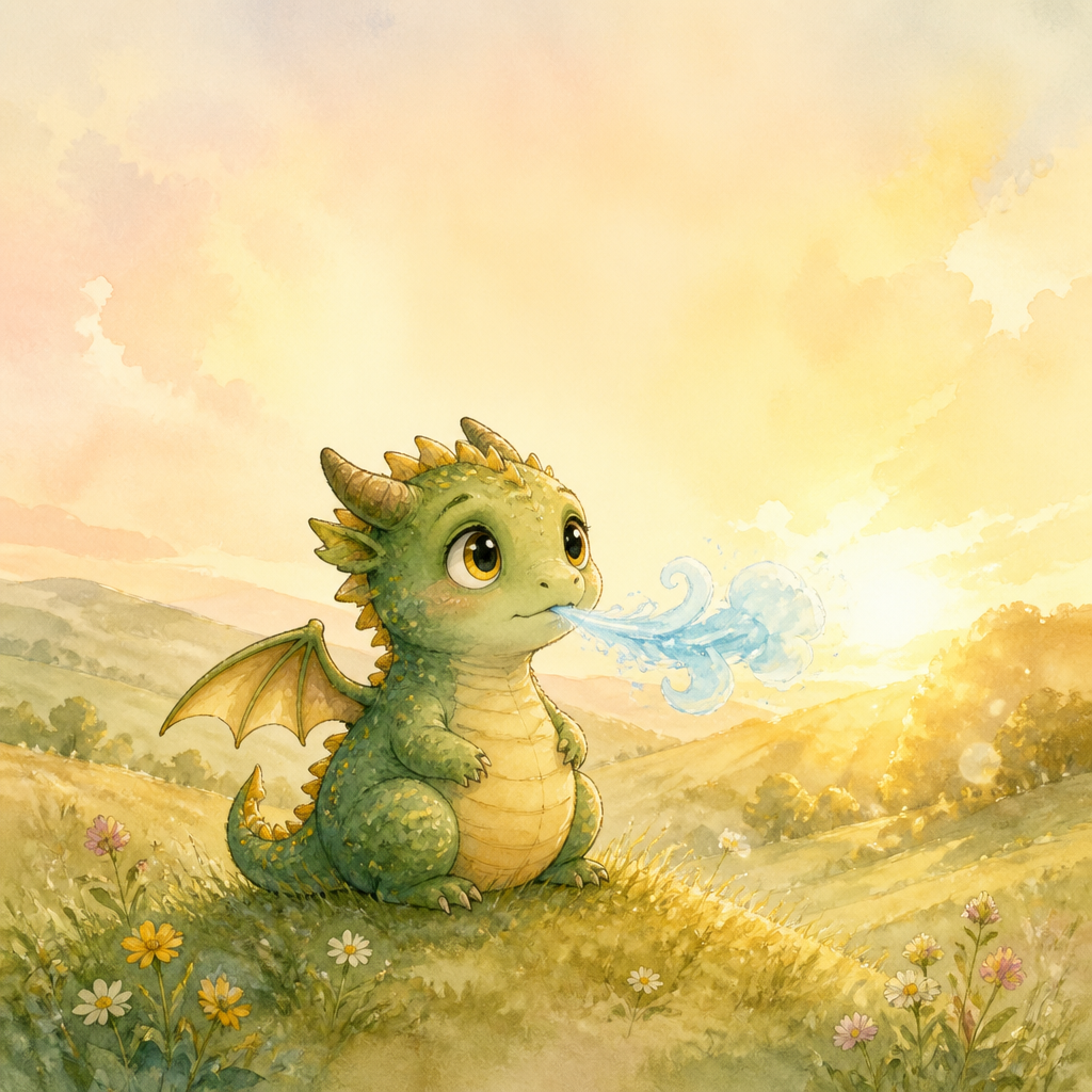 The Tiny Dragon Who Couldn't Breathe Fire — picture book cover