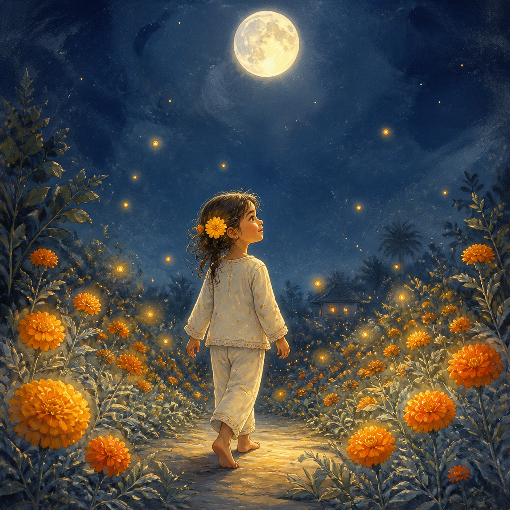 Marigold and the Moon Garden — picture book cover